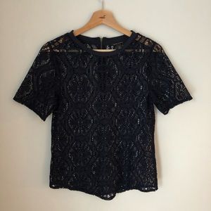 Banana Republic Navy Lace Top